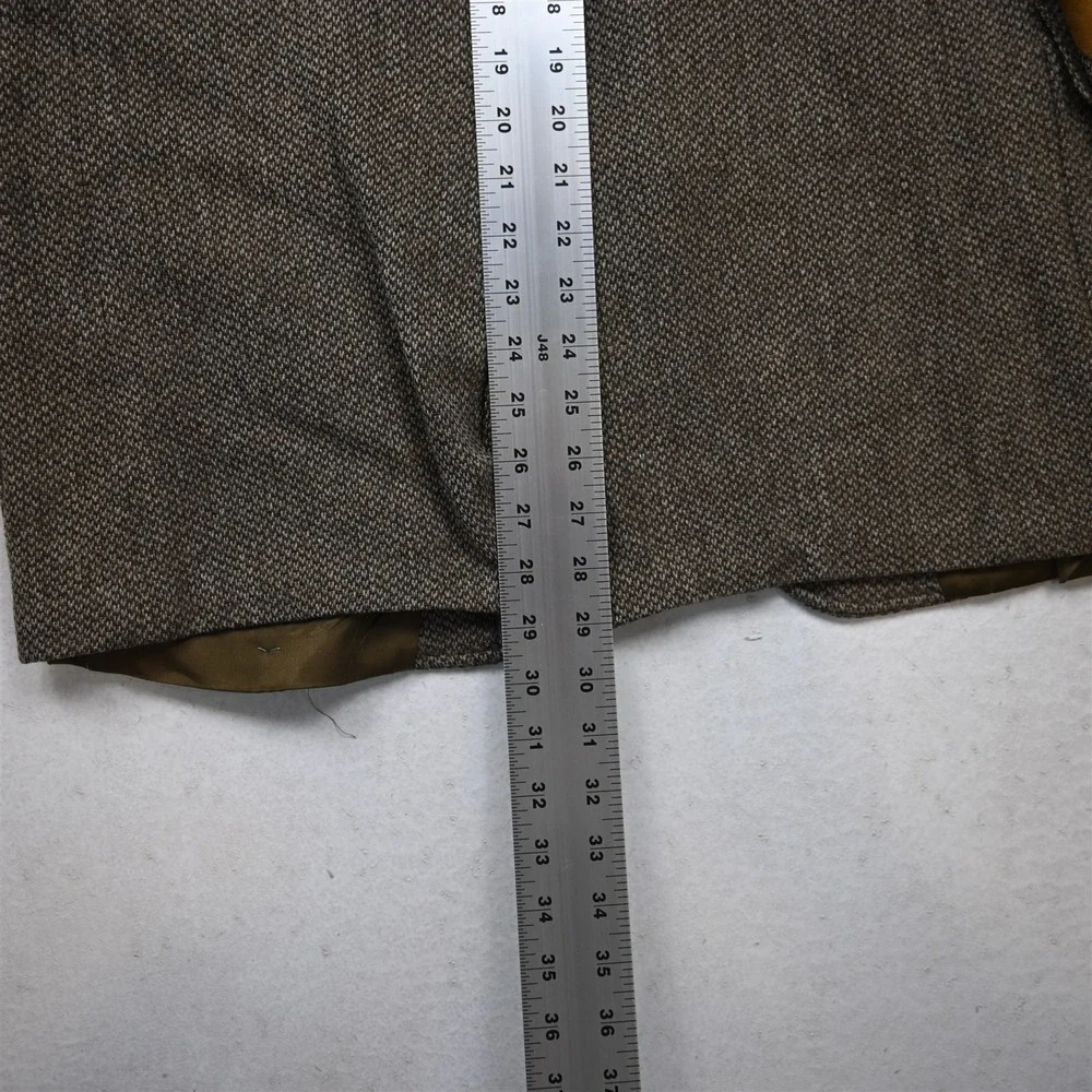 Vtg Mens 40S Brown 100% Wool Tweed Elbow‎ Patches Blazer Suit Jacket Sport Coat